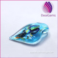 Latest leaf shaped lampwork glass pendant with inner flower
